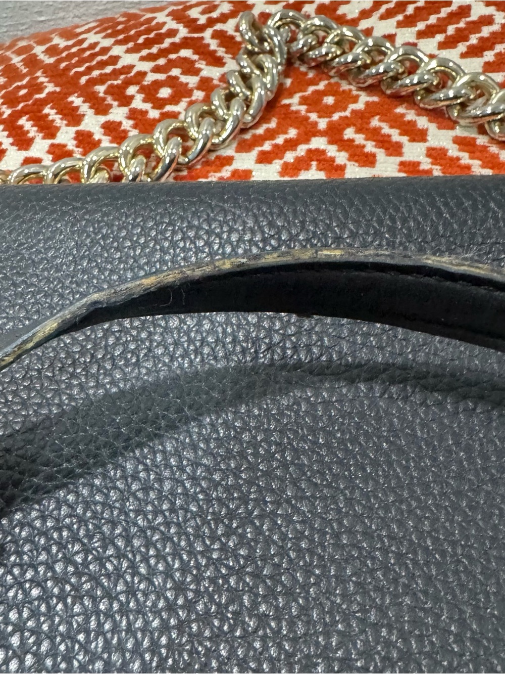 Coach Black Leather Chain Shoulder Bag Crossbody - Picture 7 of 13